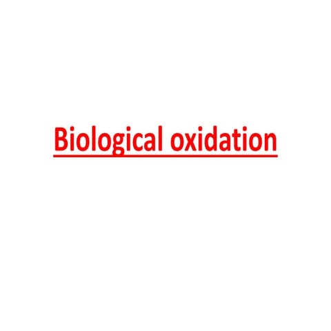 Biological oxidation