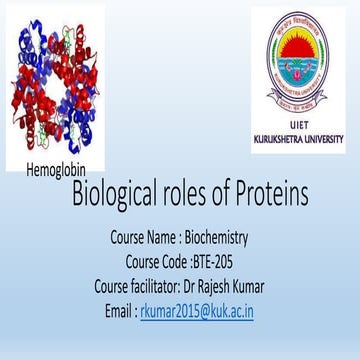 Biological roles of proteins
