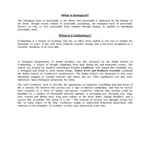 Lombrosian Theory of crime causation | PPTX
