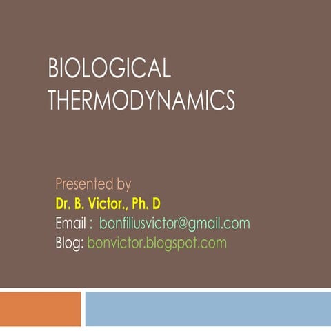 Biological thermodynamics