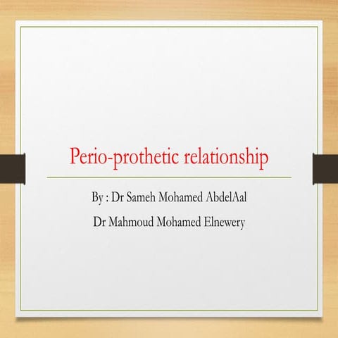 discussing periodontal prosthodontic relation