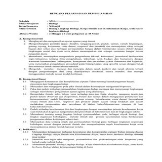RPP SMA Biologi Kelas X