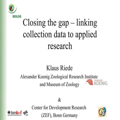 Closing the gap – linking collection data to applied research