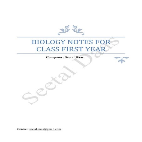 Biology First Year Complete 14 Chapters