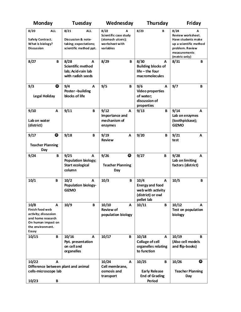 Biology 2 pacing quarterly calendar 2012 13
