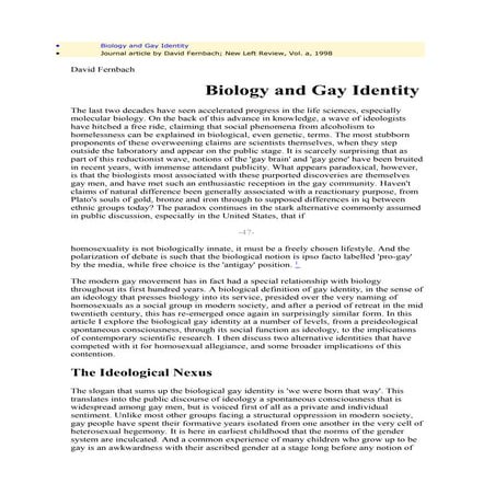 Biology and gay identity
