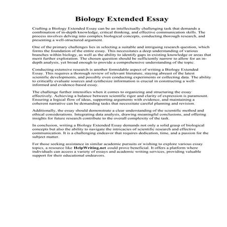 Biology Extended Essay. A/A BIOLOGY ESSAY BUNDLE  Teaching Resources