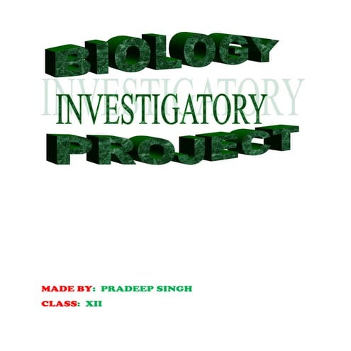 Biology investigatory project on mitiosis
