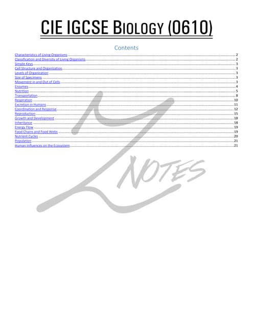 CIE IGCSE Biology complete notes