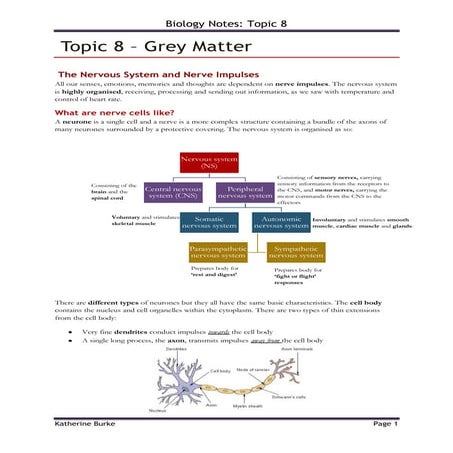 Biology notes -  topic 8