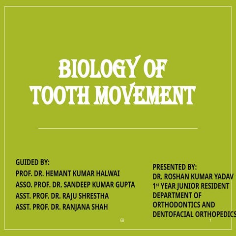 Biology of Tooth Movement by Dr. Roshan Yadav