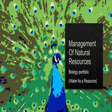 Management Of Natural Water Resources