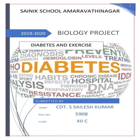 "Diabetes and exercise" -Biology investigatory project (class 12)