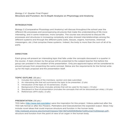 Biology project sy 2012 2013