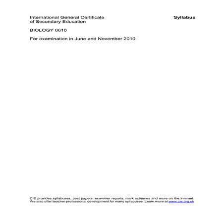 Biology Syllabus0610 Y10 Sy[1]