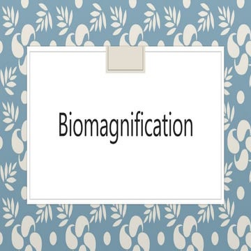Biomagnification