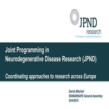 BIOMARKAPD General Assembly, April 2015