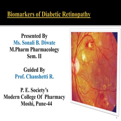 Biomarkers of diabetic retinopathy