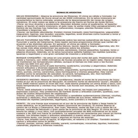 Biomas de argentina