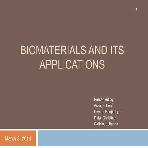 Biomaterials and their Applications
