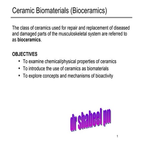 Biomaterials ceramics