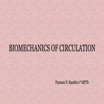 Biomechanics of circulation