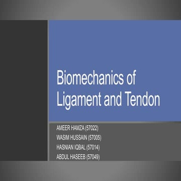 Biomechanics of ligament and tendon