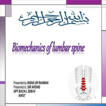 Biomechanics of lumbar spine