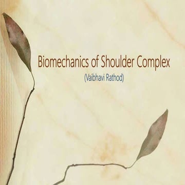 Biomechanics of shoulder complex