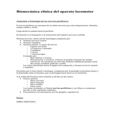 Biomecánica clínica del aparato locomotor