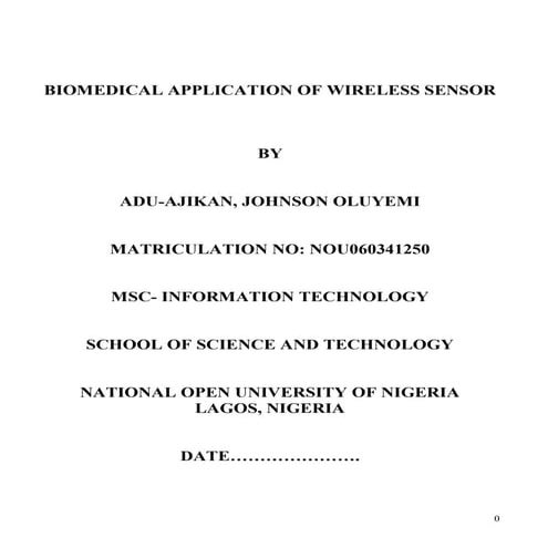Biomedical application of wireless sensor 2 