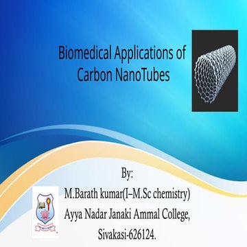 Biomedical Applications and Functionalization of Carbon Nanotubes in ...