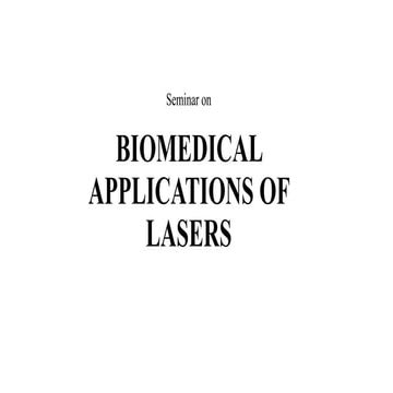 Biomedical applications of lasers (1)