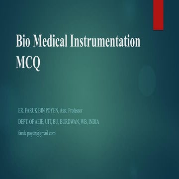 Bio Medical Instrumentation   MCQ