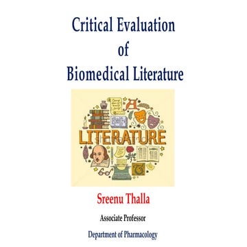 Bio Medical Literature evaluation in Clinical Pharmacy