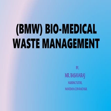Biomedical waste management