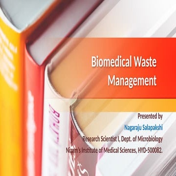 Biomedical Waste Management in a Tertiary Health care Facility
