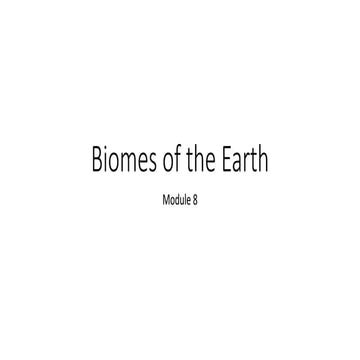 Biomes of the earth 