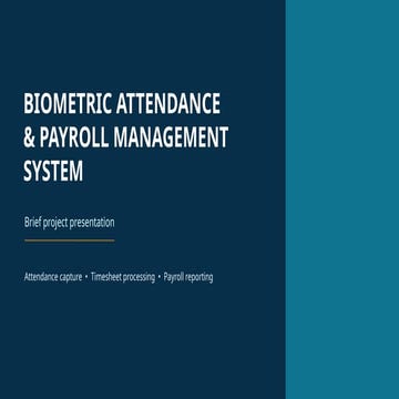 Biometric Attendance and Payroll Management System for Accurate ...