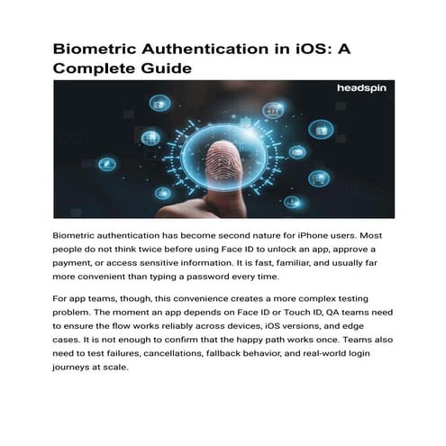 Biometric Authentication in iOS_ A Complete Guide | PDF