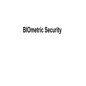 Bi ometric security