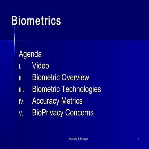 Biometrics Presentation Ppt