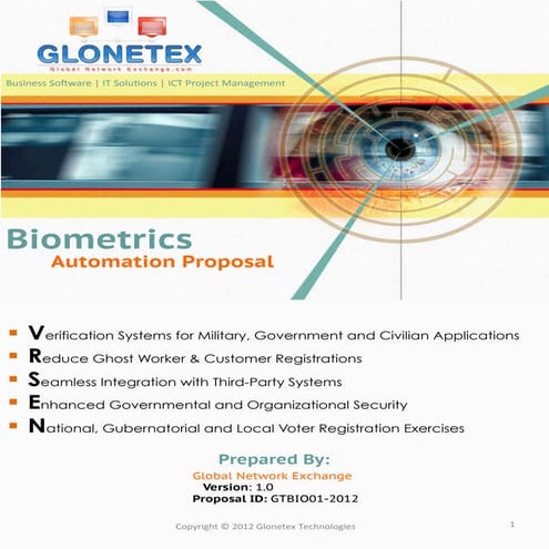 Glonetex Biometrics Proposal