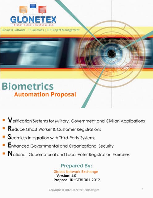 Glonetex Biometrics Proposal