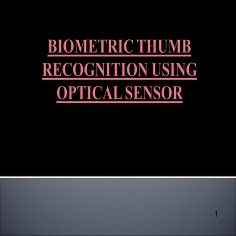 Biometric thumb recognition