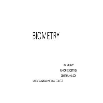 Biometry  with basics of keratometry, A scan and iol power calculation formulae
