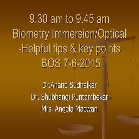 Biometry immersion optical  helpful tips & key points