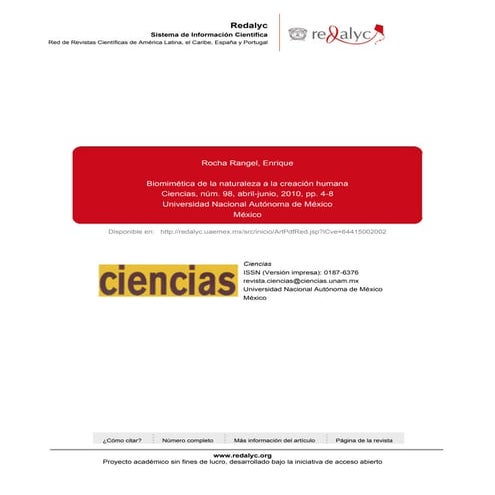 Generalidades sobre Biomimetica