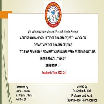 “ BIOMIMETIC DRUG DELIVERY SYSTEMS NATURE-INSPIRED SOLUTIONS.”.pptx