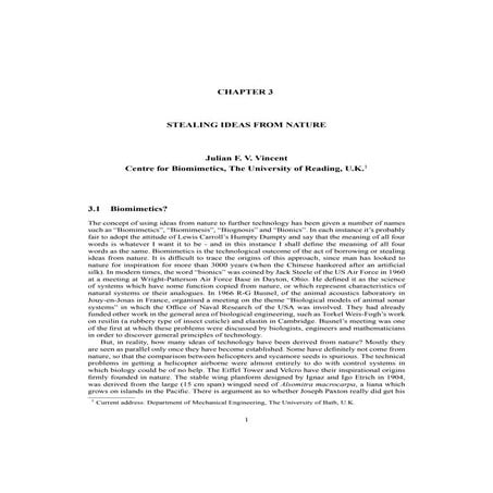 Biomimetics Steaaling From Nature Uni Of Reading